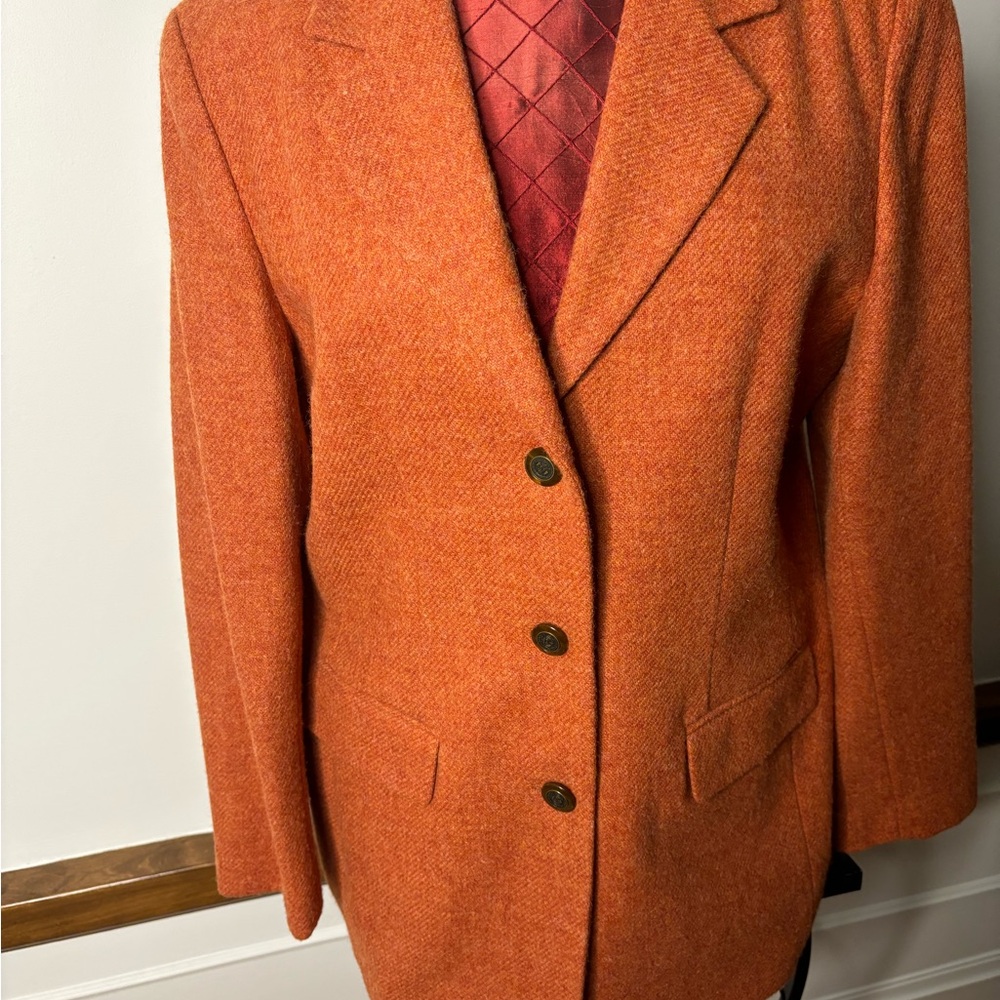 Talbots Orange Sport Coat with Textured Wool Blend